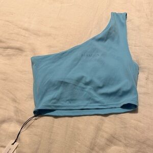 Paragon Blue One-Shoulder Crop Top